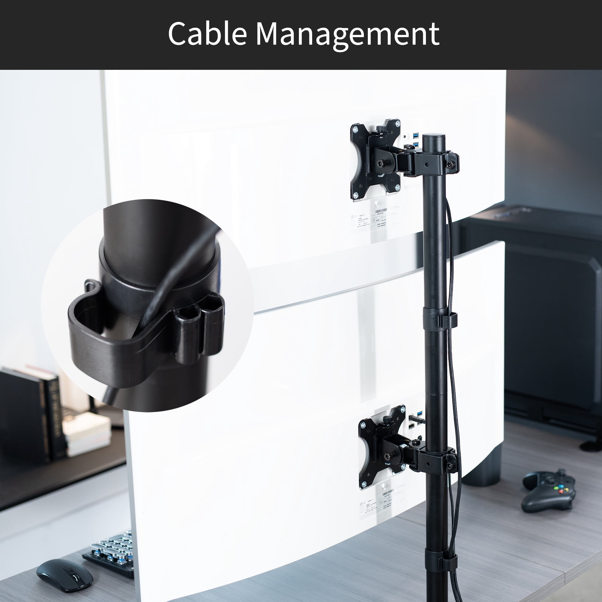 VIVO Dual Ultrawide Monitor Desk Mount, Adjustable Stand for 2 Screens up to 45"