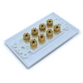 thumbnail image 2 of Wall plate: 4 Speaker (8 input jacks) for Banana Plugs Gold Plate,White, 2 of 2