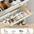 thumbnail image 6 of YYAo Entryway Shoe Cabinet, Shoes Storage Organizer Narrow Shoe Storage Rack Cabinet with with 3 Flip Drawers, White, 6 of 7
