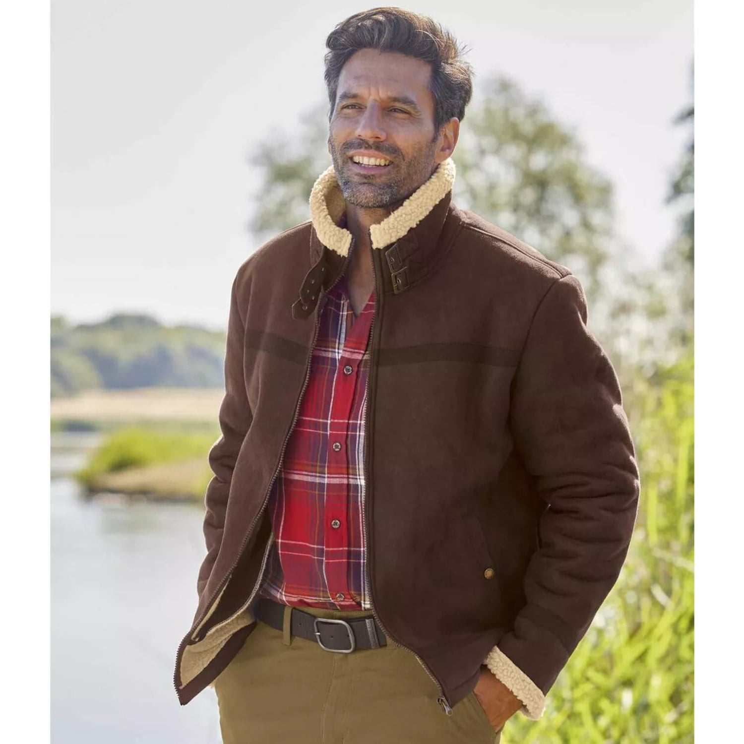 Atlas For Men Mens Faux Suede Jacket