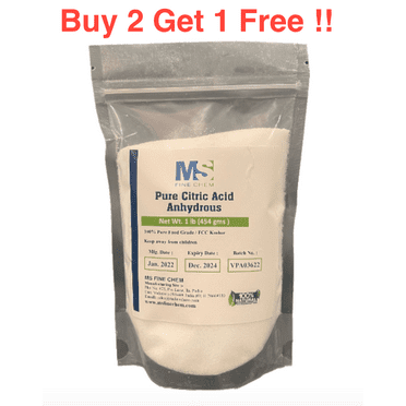 Pure Citric Acid Food Grade FCC/USP Granular Anhyddrous - 1 LB