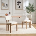 thumbnail image 5 of Knubmt 2 Pack Armelss Dining Chair with Wooden Frame, Fabric Upholstered Side Chair for Kitchen, Dining Room, Beige, 5 of 8