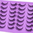 thumbnail image 5 of Faux Mink Lashes Fluffy Wispy Natural Look 14mm False Lashes Strip Clear Band 14 Pairs False Eyelashes 3D Full Dramatic Cat Eye Fake Eyelashes, 5 of 11