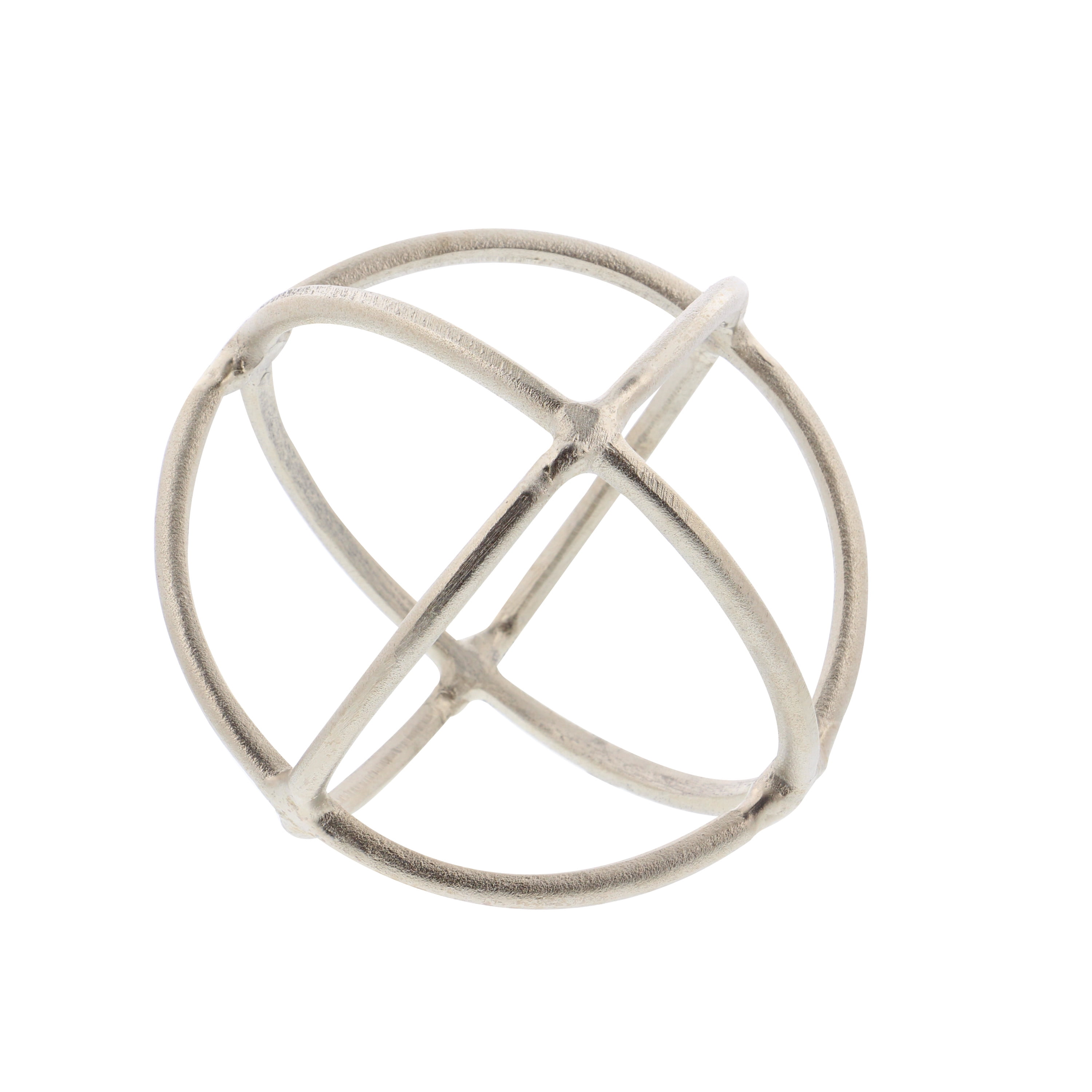 10", 8"D Silver Aluminum Geometric Sculpture, by DecMode (2 Count)