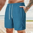 thumbnail image 2 of HCNTES Men's Casual Fashion Quick Dry Slim Fit Hybrid Flat Front Shorts(Blue,XXL), 2 of 6