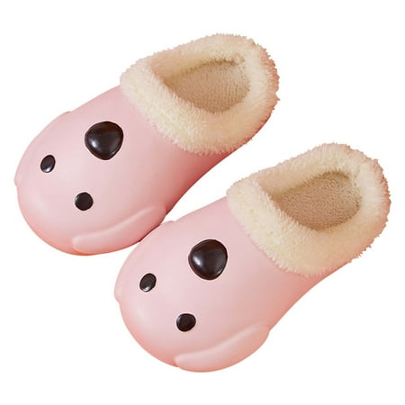 

Fesfesfes Dog Pattern Slippers Female Winter Cartoon Slippers Home Antiskid Warm Plush Lining Slippers Sale Clearance