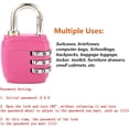 thumbnail image 5 of Pink Combination Locker Lock, Luggage Travel Lock, 3-Digit Outdoor Padlock, 5 of 5