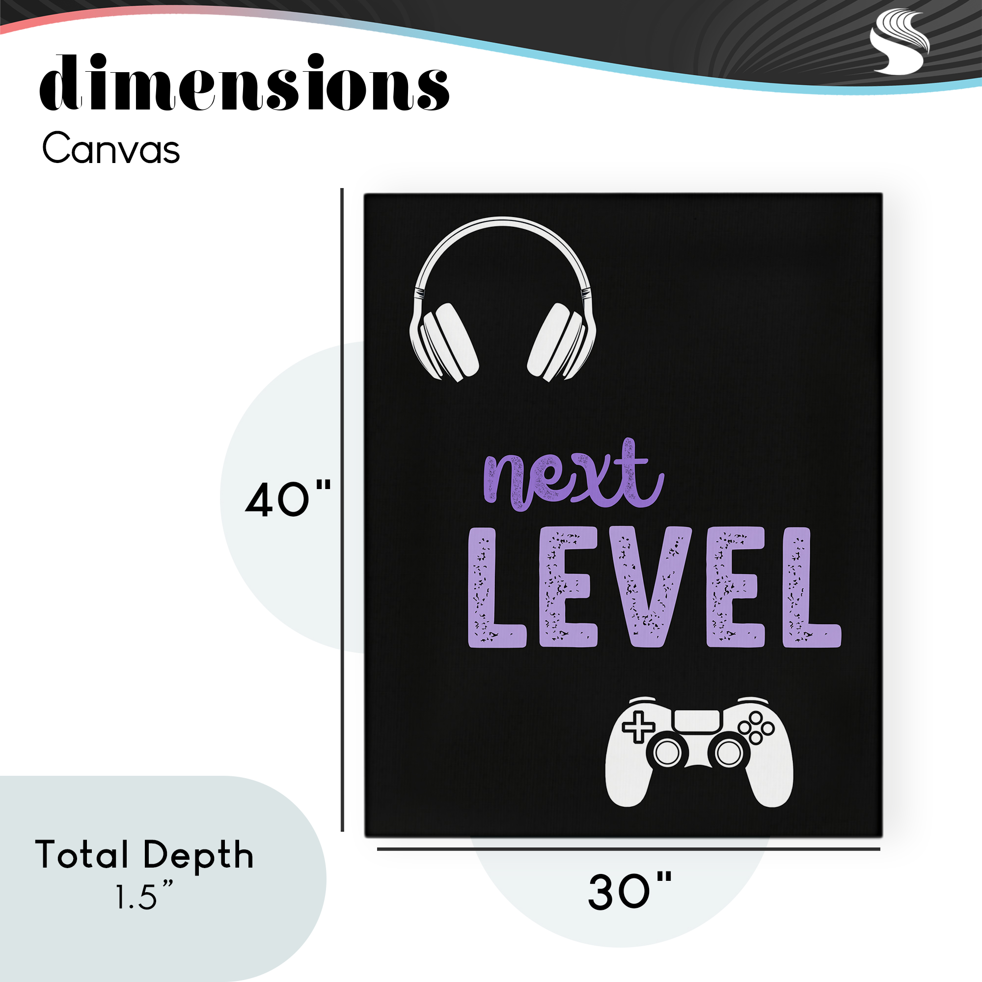 Next Level Headset & Controller Canvas Wall Art, design by Christine Simpson Art