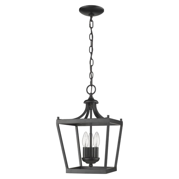 HomeRoots 398076 16 x 10 x 10 in. Kennedy 3-Light Matte Black Pendant