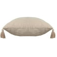 thumbnail image 4 of LR Home Ox Bay Hand-Woven Tan/Beige Solid All-Natural Cotton Pillow Cover, 4 of 9