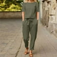thumbnail image 2 of Chuancc Two Piece Summer Set Summer Lounge Sets for Women Athleisure Sets Women Casual Workout Two Piece Outfits Active Wear Sets for Women Green 2XL, 2 of 6