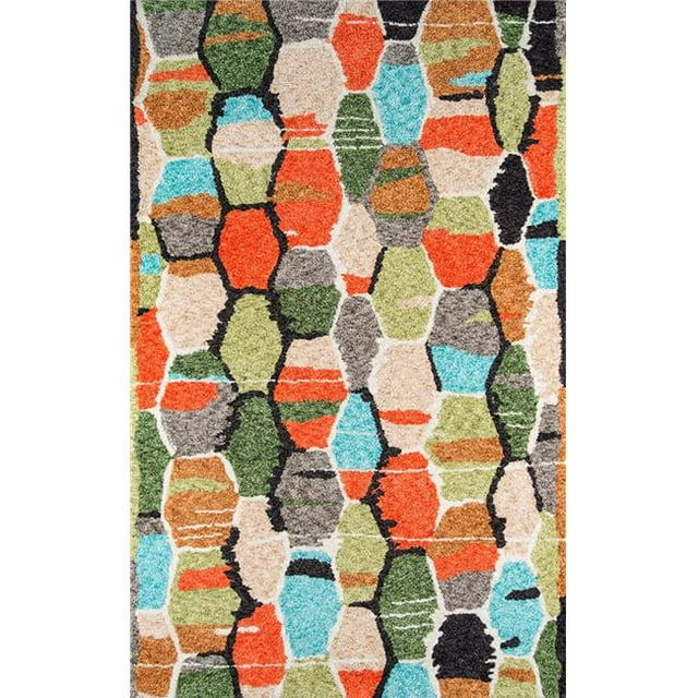 Momeni BUNGLBUN-3MTI5076 Novogratz Bungalow Collection Tiles Area Rug, 5 ft. x 7 ft. 6 in. - Multicolor