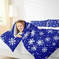 thumbnail image 4 of Manfei Dreamy Snowflake Chils Queen Comforter Set, Merry Christmas Bedding Comforter Set, Kawaii Princess Style Reversible Bedding Set, Lightweight Room Decor, 3-Piece, 4 of 8