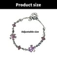 thumbnail image 6 of T-HOTLYST Chic Pink Zircon Cherry Blossoms Bracelet Charming Pink Crystal Cherry Bracelet Stylish Wristband for Special Occasions, 6 of 10