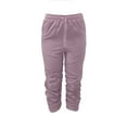 thumbnail image 4 of Fiaer,Plus Size Hiking Capri Joggers for Women,Women's Elastic Waist Pleated Pocketed Pants,Ladies Lightweight Lace up Loose Fit Spliced Trousers Light Purple XL, 4 of 6