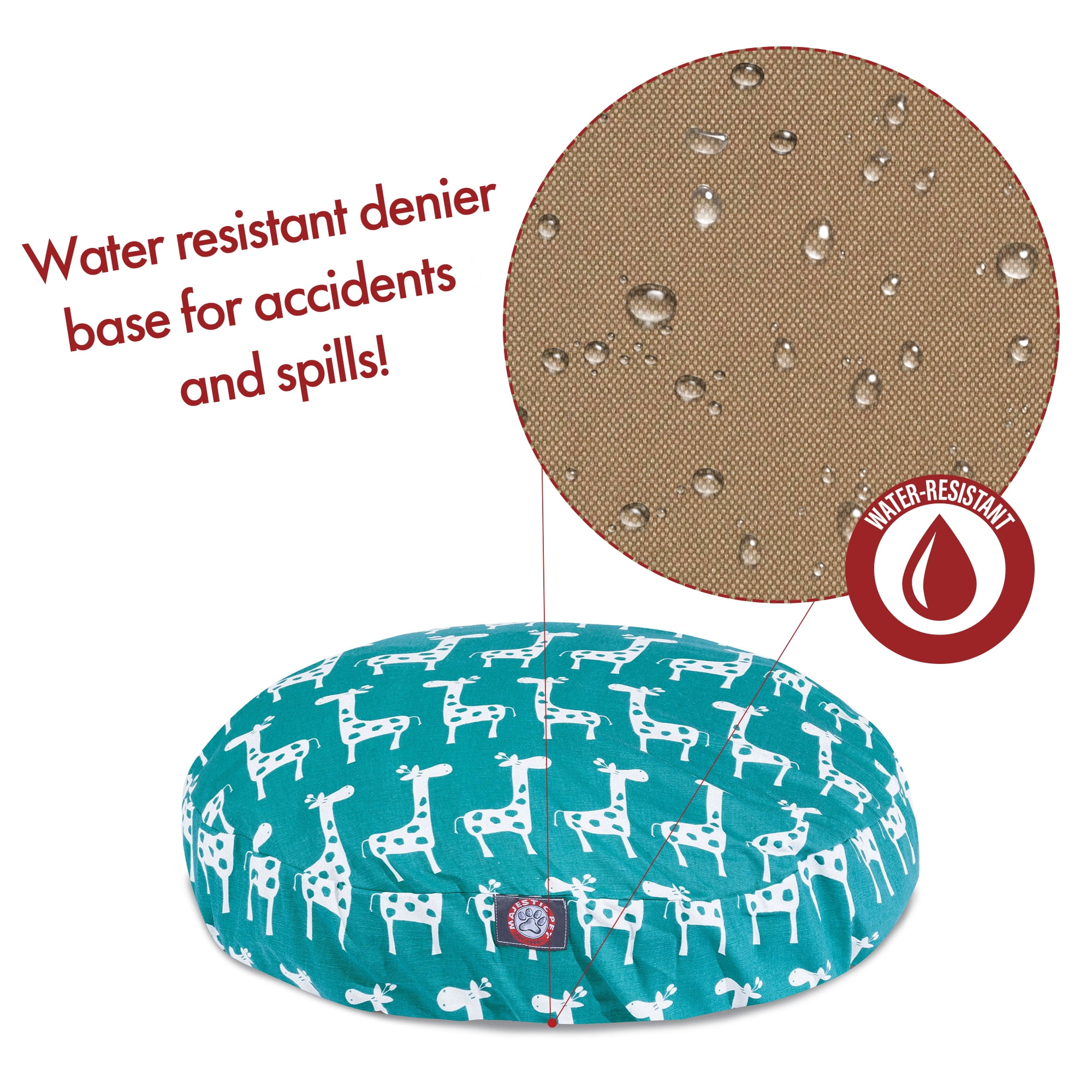 Majestic Pet Stretch Round Dog Bed Cotton Twill Removable Cover Turquoise Large 42 x 42 x 5