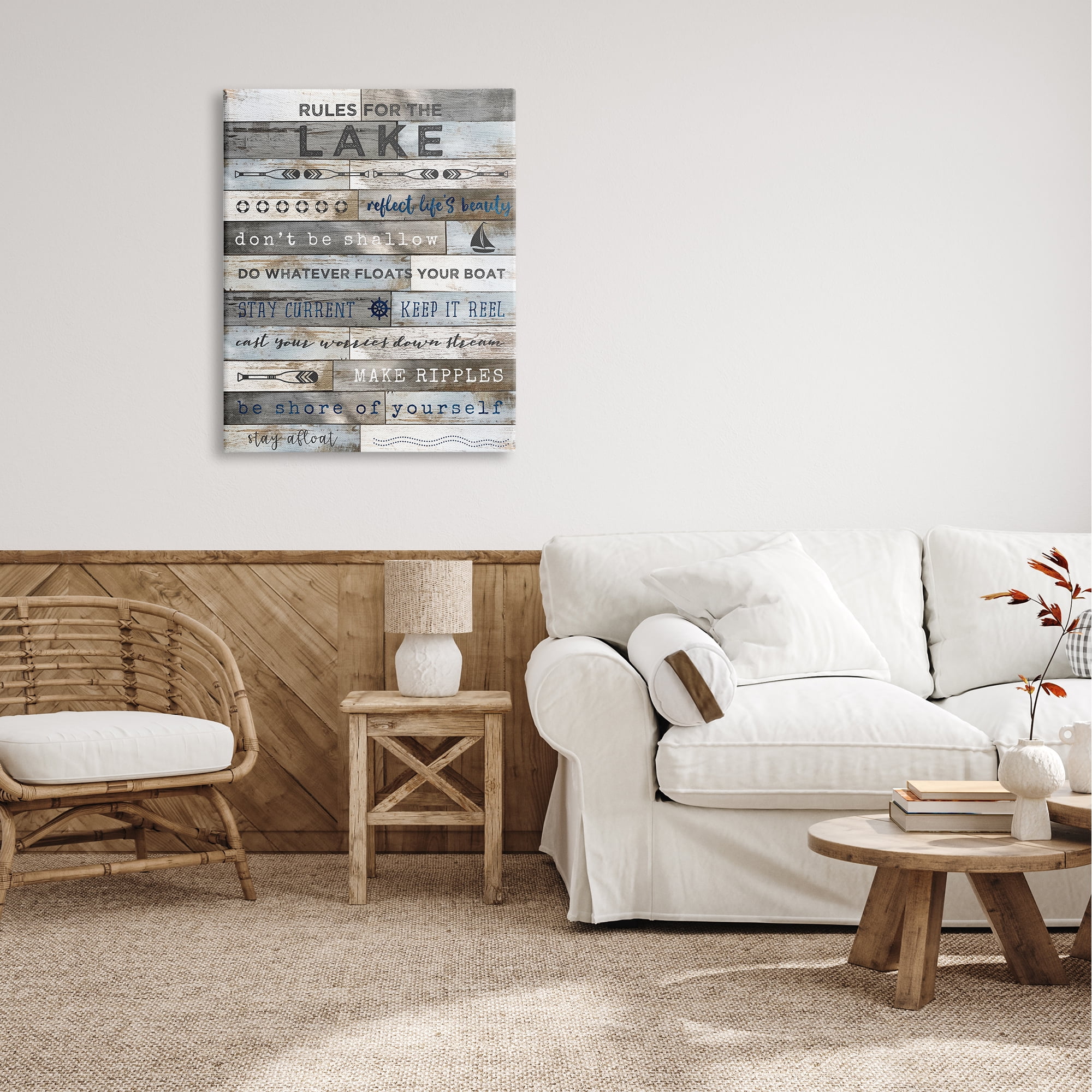 Stupell Industries Rule From the Lake List Rtic Plank Pattern,30 x 40, Design by Natalie Carpentieri