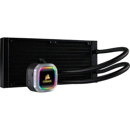 CORSAIR - Hydro Series H100i RGB Platinum 120mm Processor Liquid Cooling System with RGB Lighting - Black/Silver