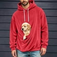 thumbnail image 2 of LWFFDAW Pet Carrier Hoodie Men Long Sleeve Dog Pouch Fuzzy Fleece Hoodies Winter Warm Loose Comfy Casual Hooded Sweatshirt with Pocket, 2 of 6