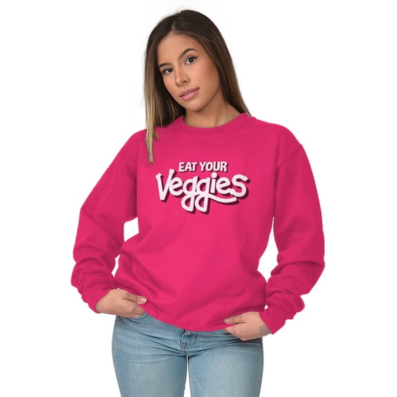 Eat Veggies Fun Message Vegetarian Sweatshirt for Men or Women Brisco Brands S