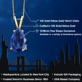 thumbnail image 2 of Gem Stone King 10K Yellow Gold Blue Created Sapphire Pendant Necklace for Women | 3.57 Cttw | Gemstone September Birthstone | Pear Shape 12X8MM | With 18 inch Chain, 2 of 6