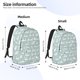 thumbnail image 2 of Disketp White Swan print Canvas Backpack Lightweight Travel Daypack Student Rucksack Laptop Backpack-, 2 of 5