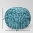 thumbnail image 4 of GDF Studio Poona Indoor Bohemian Handcrafted Modern Cotton Pouf, Aqua, 4 of 7