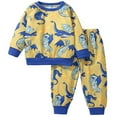 thumbnail image 3 of Avrntta Kids Unisex Soft Sweatshirt Set Dinosaur Print Crewneck Tops Sweatsuit Pants Outfit Casual Soft Clothes, 3 of 8