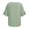 thumbnail image 6 of Gbobgt Women's Blouses Half Sleeve Crew Neck Casual Lightweight Summer Tops for Daily Office And Vacation Outfits Light green S, 6 of 6
