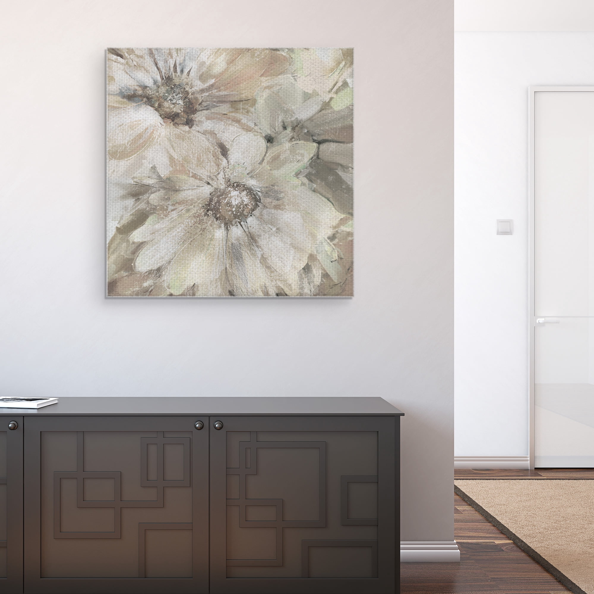 Masterpiece Art Gallery Precious Pink Daisies Soft Square by Studio Arts Canvas Art Print 30" x 30"
