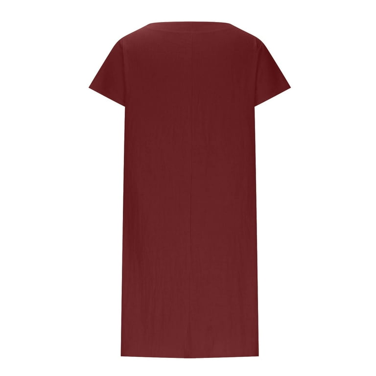 Womens Cotton Linen Dress Plus Size V Neck Cap Sleeve Lightweight Midi Dresses for Women Casual Loose Fitting Dress (Medium, Wine) - Walmart.com Womens Cotton Linen Dress Plus Size V Neck Cap Sleeve Lightweight Midi Dresses for Women Casual Loose Fitting Dress (Medium, Wine) - Walmart.com