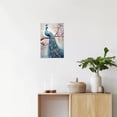thumbnail image 2 of ZHONGYUTONG Blue Peacock Wall Art Beautiful Animal Canvas Prints Elegant Proud Peacock Picture Living Room Bathroom Bedroom Decor Frame (20" x 30"), 2 of 6