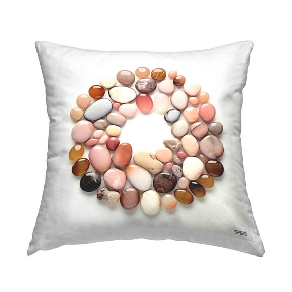 Stupell Industries Natural Pebbles in Circle Decorative Printed Throw Pillow Design by RB