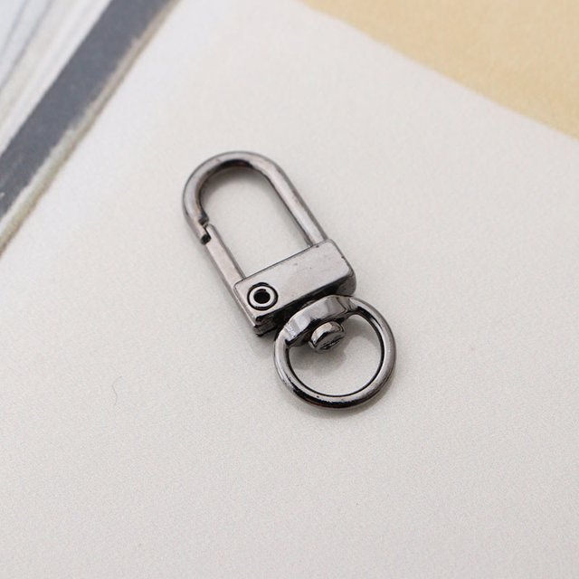 Alloy Swivel Clasps Lanyard Push Gate Snap Clasps Gunmetal 3.3x1.3x0.5cm Hole: 10x7mm