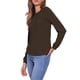thumbnail image 4 of INSPIRE CHIC Camisetas de manga larga para mujeres Otoño Invierno con cuello redondo ajustadas y plisadas Tallas S Marrón oscuro, 4 of 6