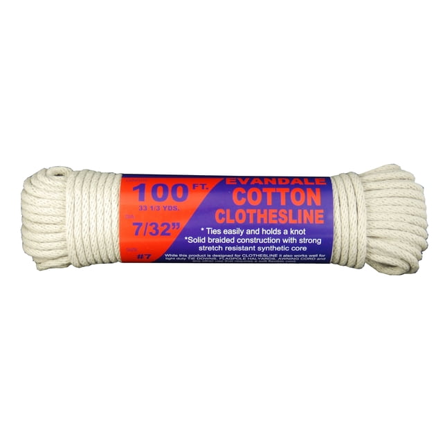 T.W Evans Cordage 43-070 Tendedero de algodón Evandale de 7/32 pulgadas, 100 madejas