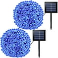 thumbnail image 1 of 2 Pack Green Lights Solar Powered  200 LED 75.5ft Each Solar String Lights Outdoor Waterproof  8 Modes Green Christmas Lights for Patio  Garden  Tree  Halloween Decorations, 1 of 15