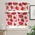 thumbnail image 3 of Strawberry Valance Curtain,Summer Delicious Big Strawberries Kitchen Valances Print Window Treatment Short Curtain for Cafe Living Room Dining Room 54''''x18''''+27''''x36''''x2（3 Piece）, 3 of 5