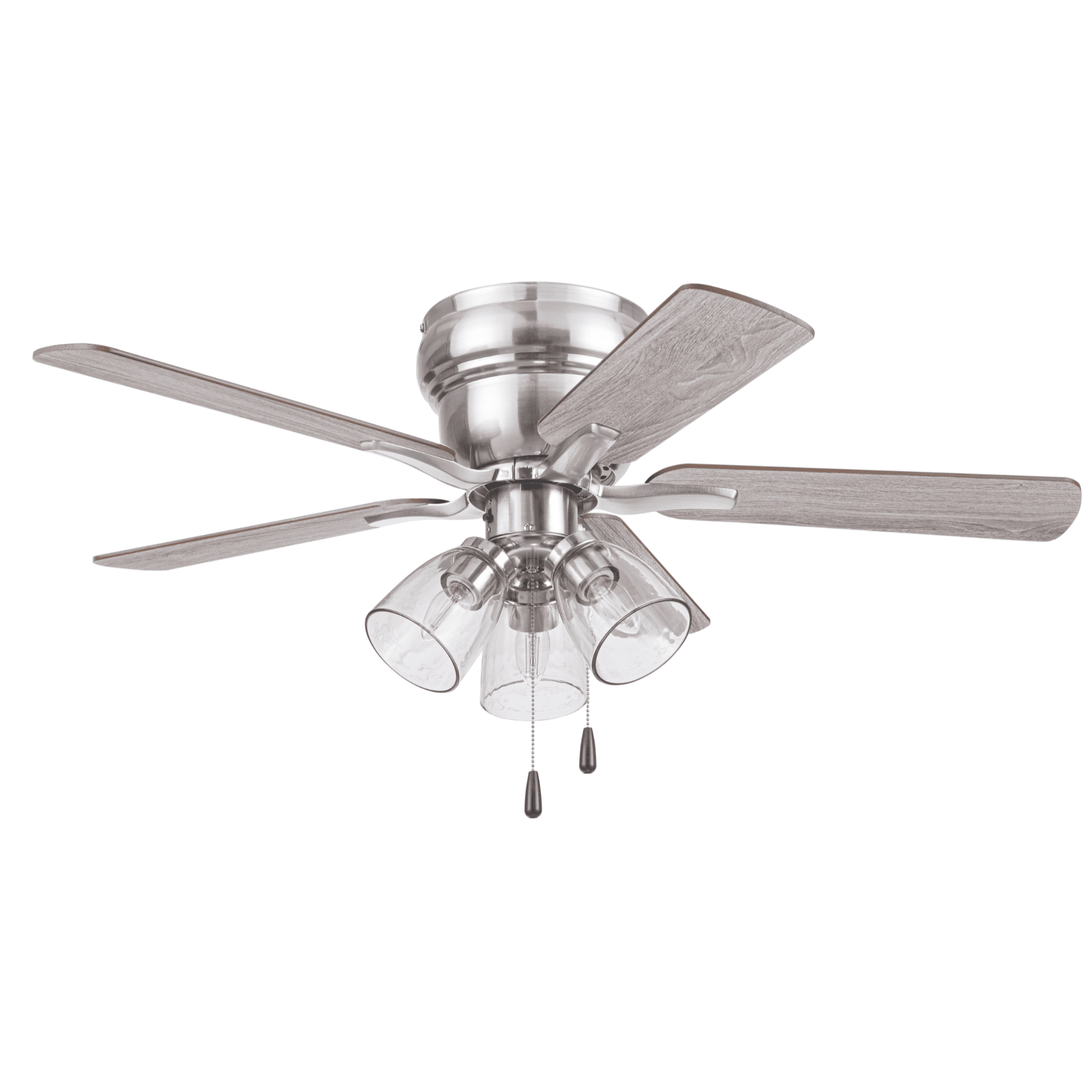 Better Homes & Gardens 42 in Traditional Satin Nickel Indoor Ceiling Fan with Lights, Pull Chain Control & Reverse Airflow