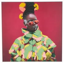 32" x 32" Chic Woman Framed Wall Art with Green and Yellow Dresswear, by DecMode