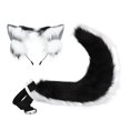 thumbnail image 1 of Juego de orejas y cola Faux Cat Ear Diadema Felpa Cola larga Regalos Aro para el cabello Orejas Pinza para el cabello para Lolita Mujeres Niñas Blanco negro Yinane Cola de disfraz, 1 of 8
