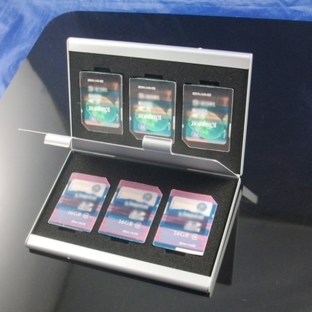 Kuymtek Caja protectora de aluminio y metal para tarjetas de memoria, estuche protector de almacenamiento, 6x SD/SDHC/MMC