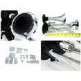 thumbnail image 2 of Spec-D Tuning AH-301 Chrome 3PCS Triple Trumpets Car Van Air Horn Kit 12V 118Db Kit, 2 of 2