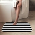 thumbnail image 4 of 1pc Black and White Stripes Absorbent Non-Slip Bathroom Thickened Flannel Rug Decor,Soft,Quick Drying,Suitable For Indoor/outdoor Use,Bathrooms,Bedrooms,Kitchens,Terrace,Laundry Rooms,16"x24", 4 of 9