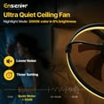 thumbnail image 2 of Ensenior 20'' Low Profile Ceiling Fans with Lights and Remote, Fandelier Ceiling Fan Flush Mount, APP Control, 6 Speed & 3000K-6500K Stepless Dimmable Small Ceiling Fan with Light for Bedroom - Black, 2 of 6