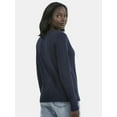thumbnail image 3 of Time and Tru Women's Cotton Crewneck Tee with Long Sleeves, Sizes XS-XXXL, 3 of 5
