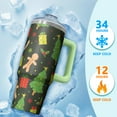 thumbnail image 4 of 30 Oz Merry Christmas Elk Tumbler With Handle, Coffee Travel Cup, Winter Holiday Present, 4 of 5