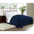 thumbnail image 1 of Super King Plus Comforter Solid Navy Blue Luxurious Collection Microfiber Fill Duvet Insert Box Stiched Quilted Fluffy Soft All Season Comforter with Pillowcases & Premium Piping, 1 of 7