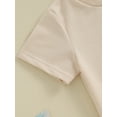 thumbnail image 6 of vera natura Baby Shorts Set, Short Sleeve Crew Neck Embroidery T-shirt with Shorts 2-piece Outfit, 6 of 10
