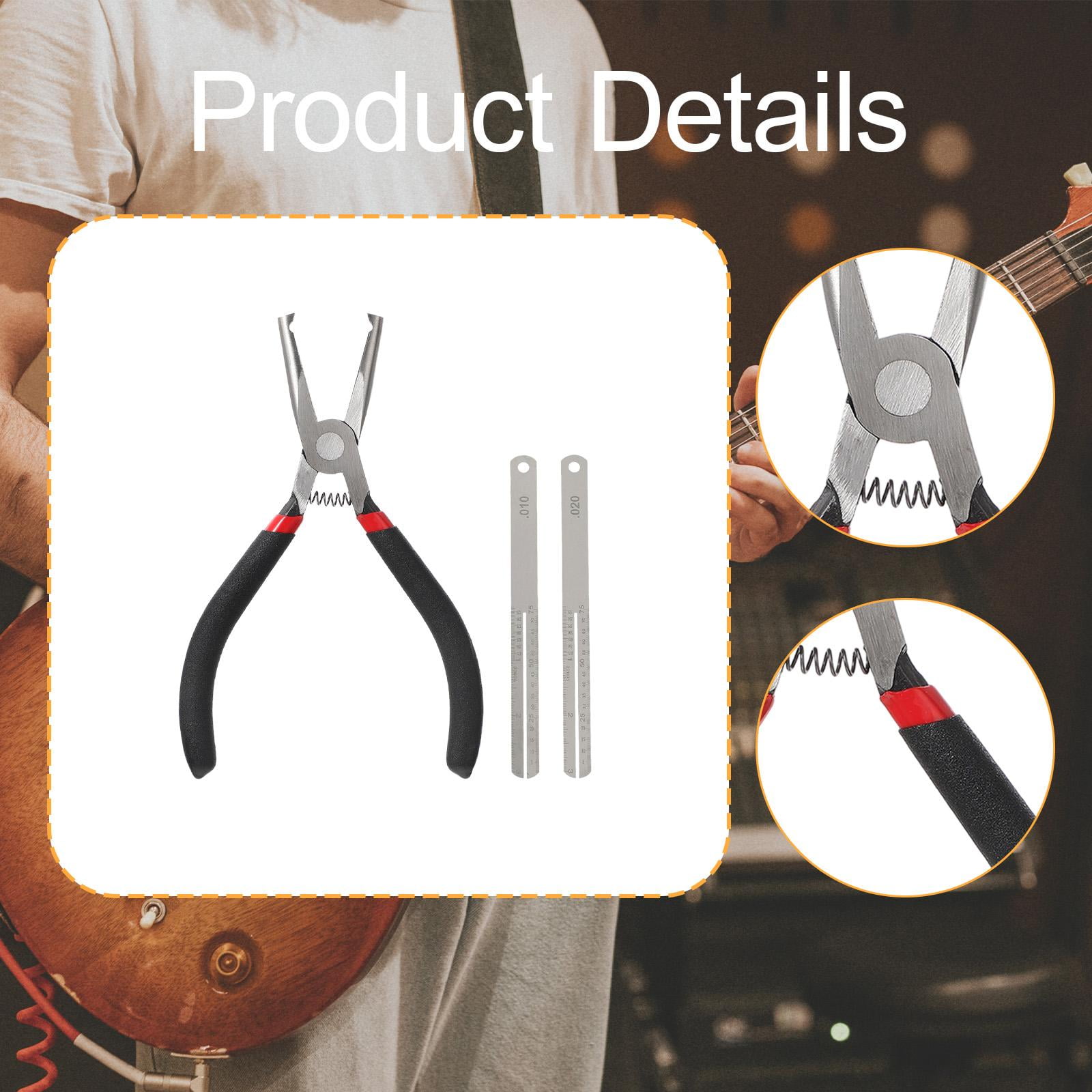 Fret Puller Pliers Fret Nipper Flat Head Bass Fret Nippers Tool Carbon Steel for Professional Guitarists